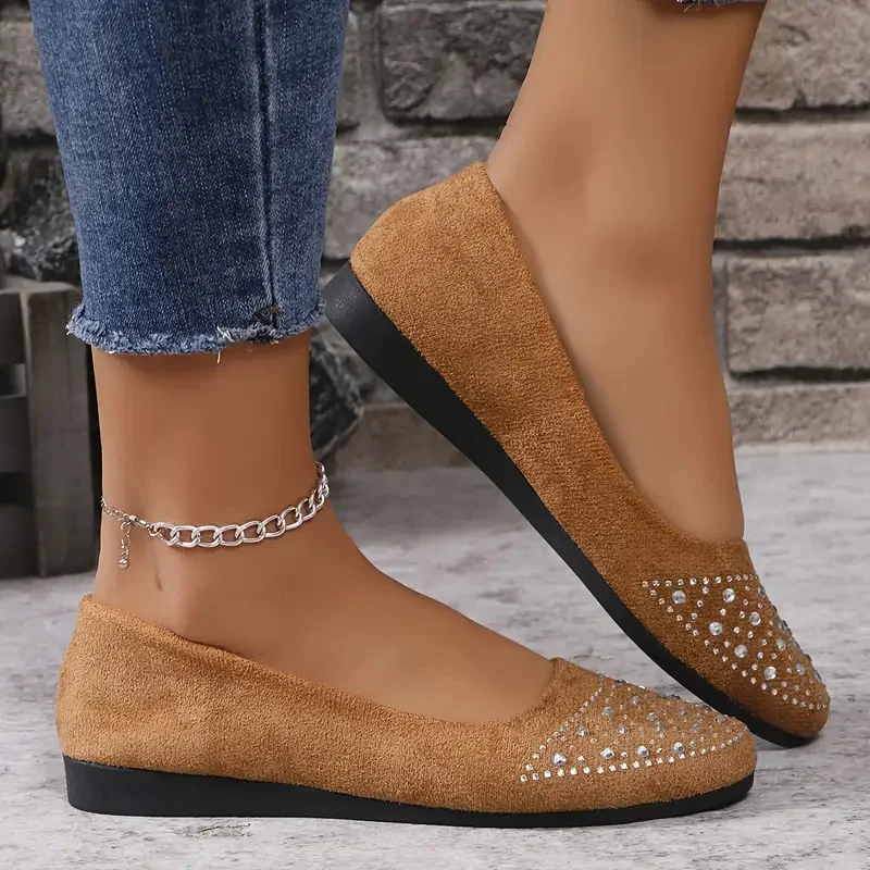 2025 Crystal-Embellished Ballet Flats