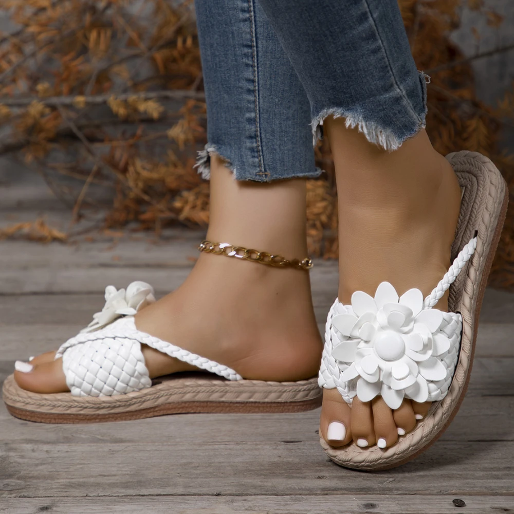 Boho Flower Flip Flops