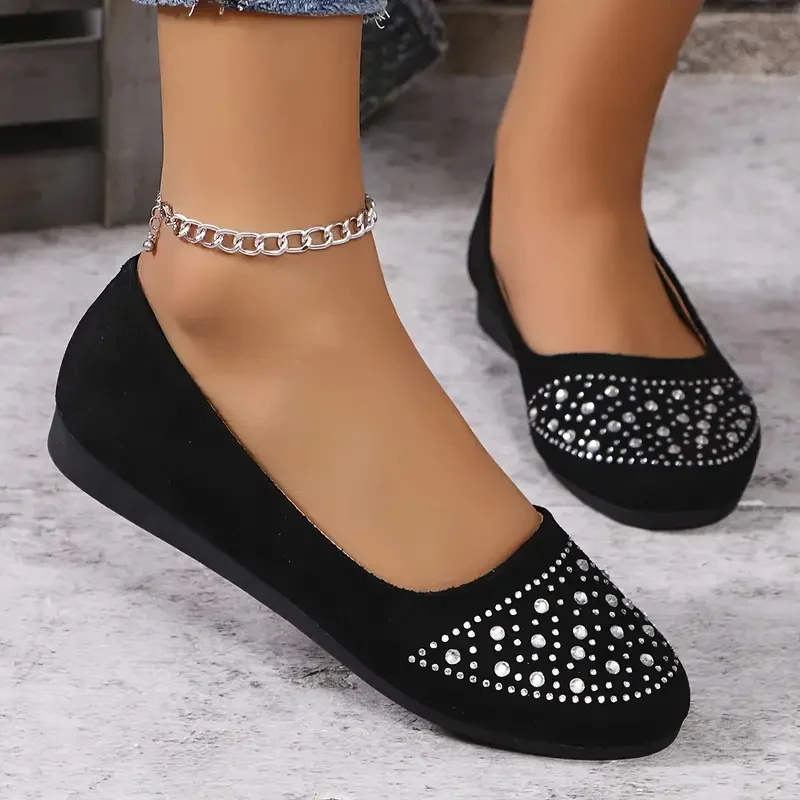 2025 Crystal-Embellished Ballet Flats