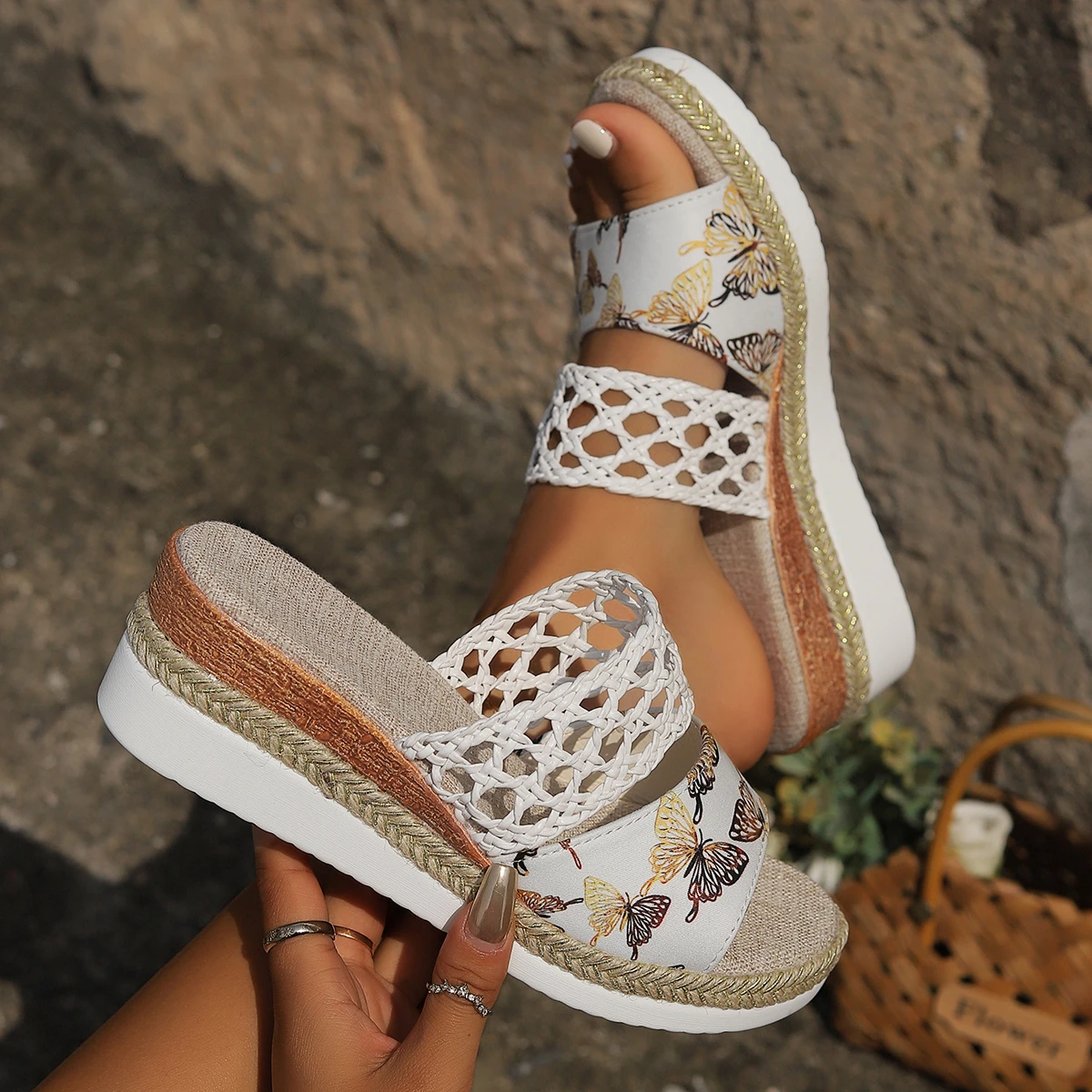 BreezeStep Hollow Wedge Sandals