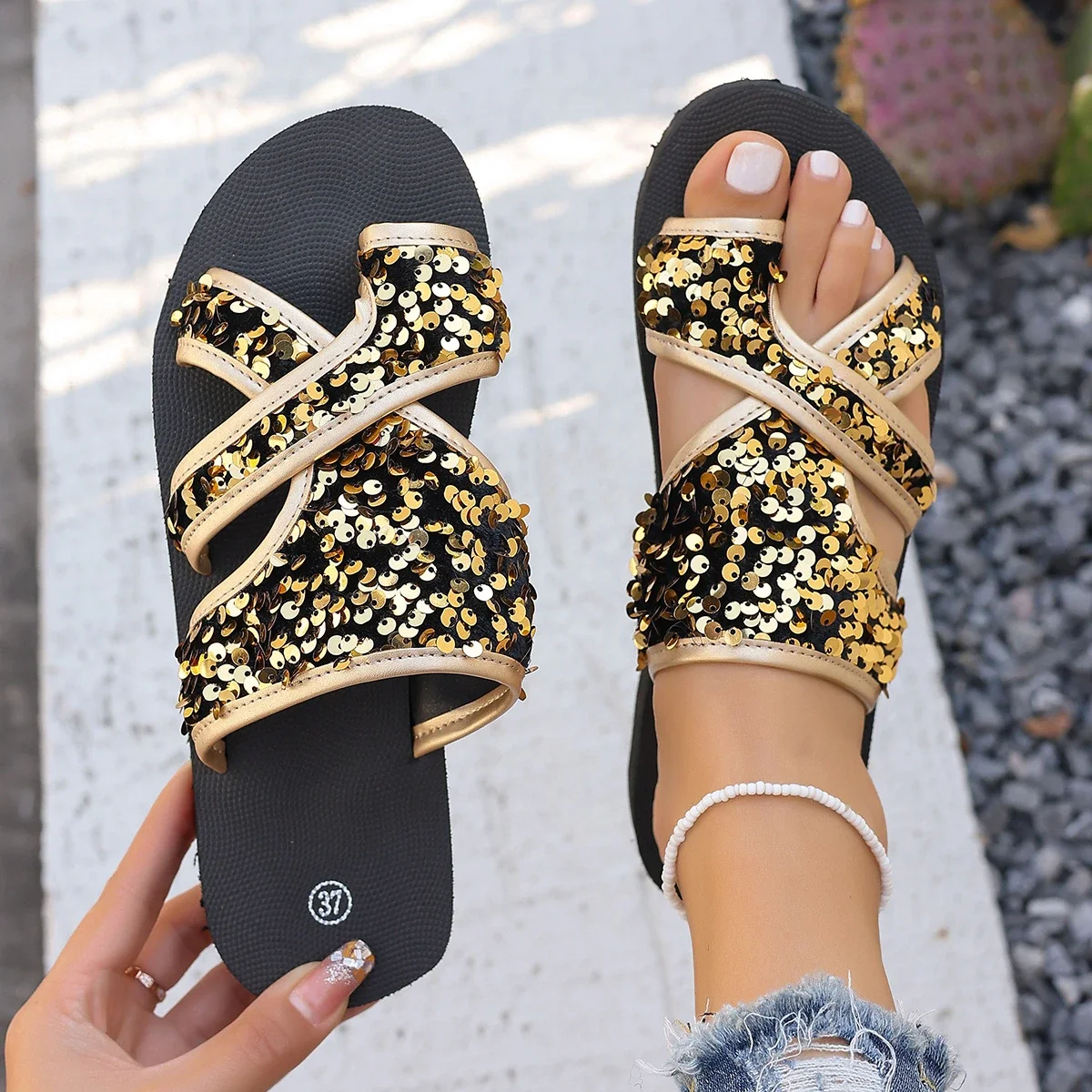 GlamWave Wedge Sandals