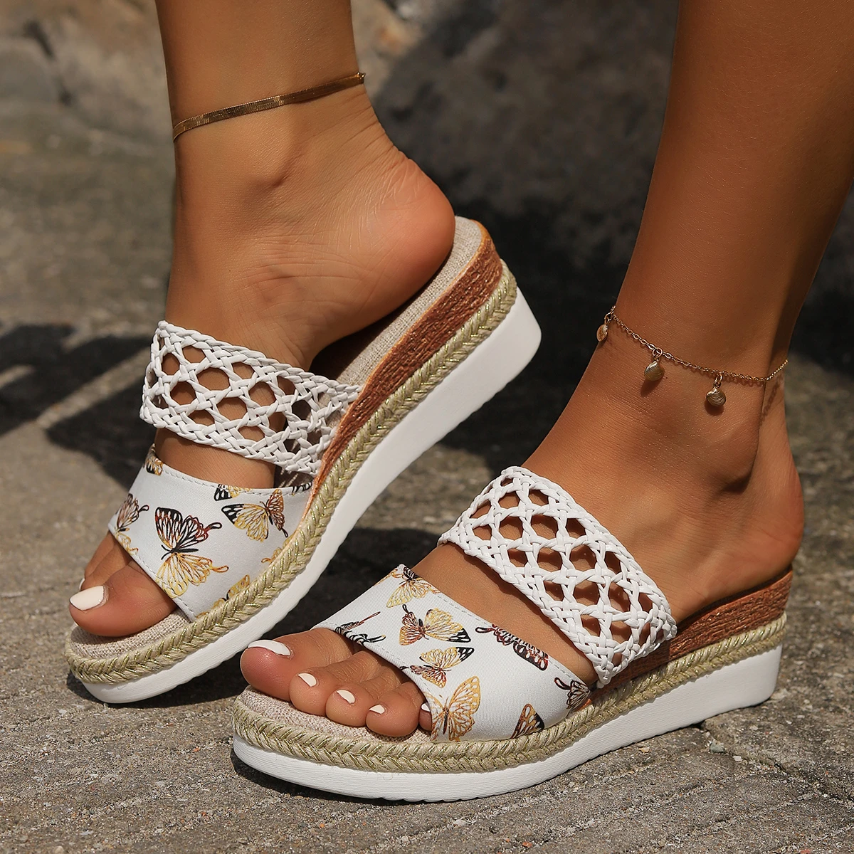 BreezeStep Hollow Wedge Sandals