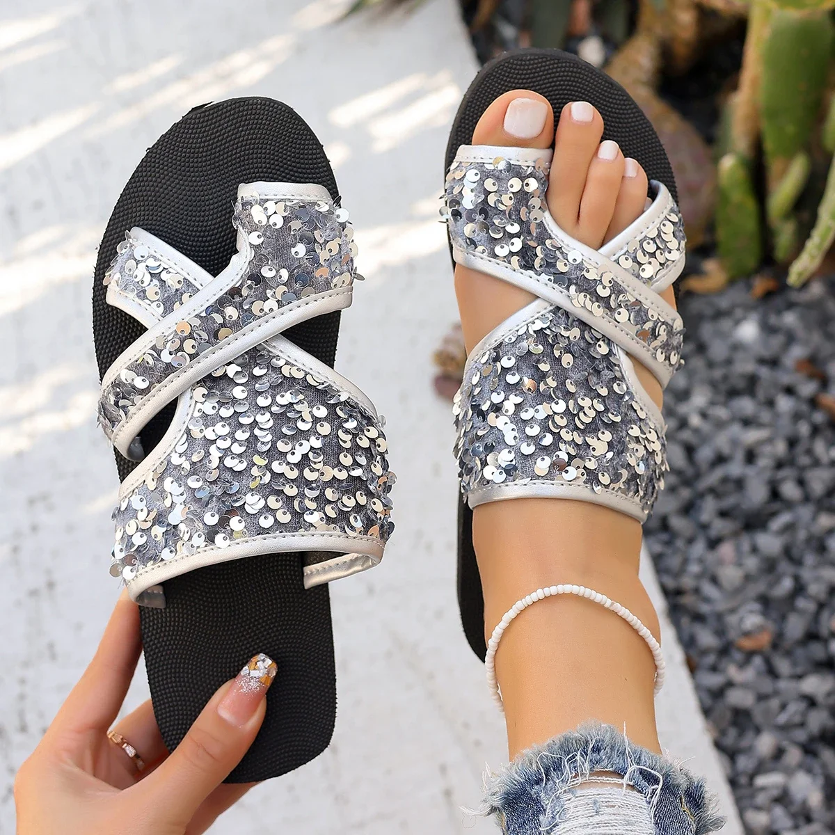 GlamWave Wedge Sandals