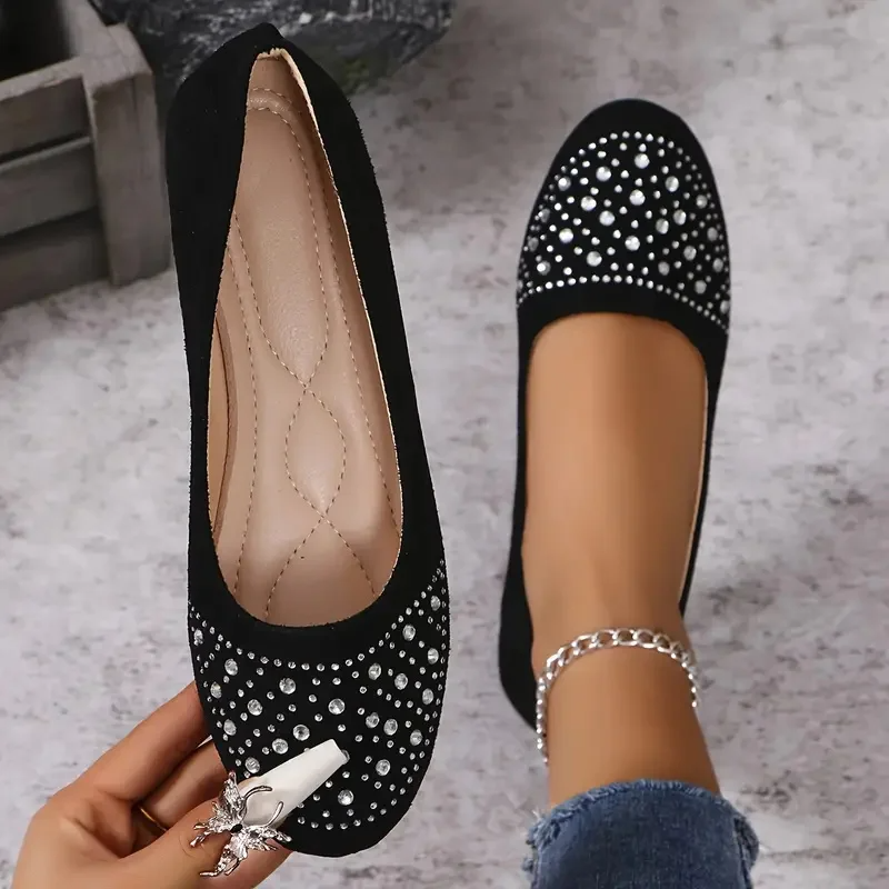 2025 Crystal-Embellished Ballet Flats