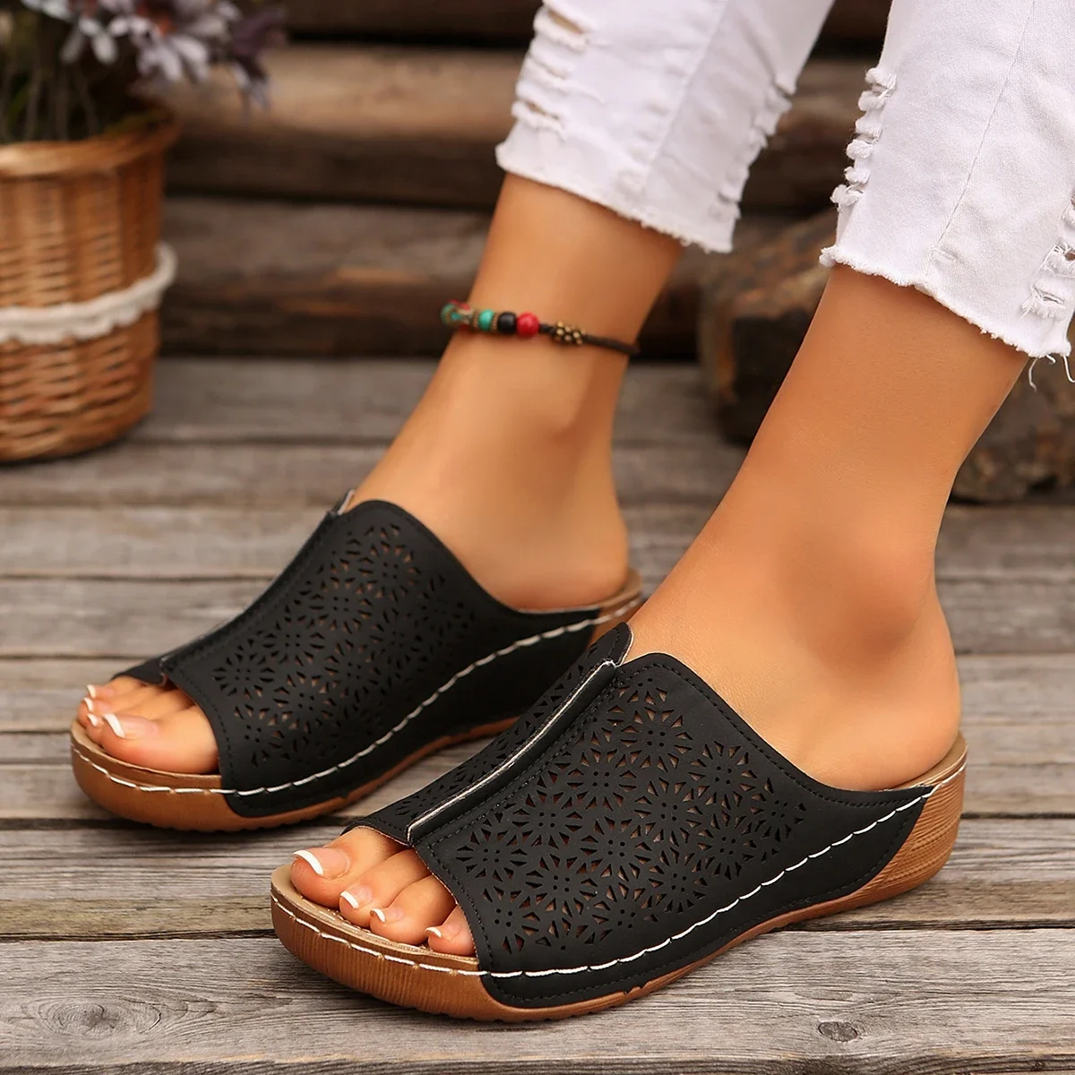 BreezyLift Wedge Slippers