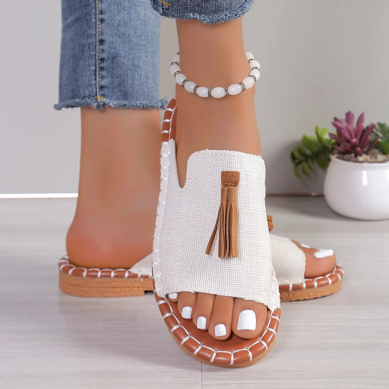 Stylish Summer Fringe Slides