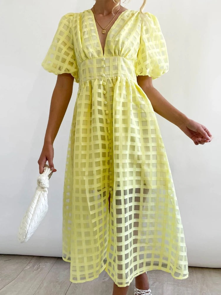 Sexy Midi vintage Transparent Dress