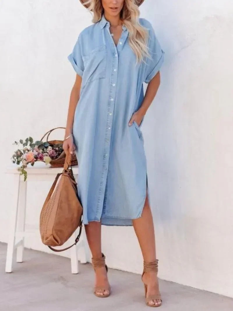 Women's Casual Denim Shirt Dress