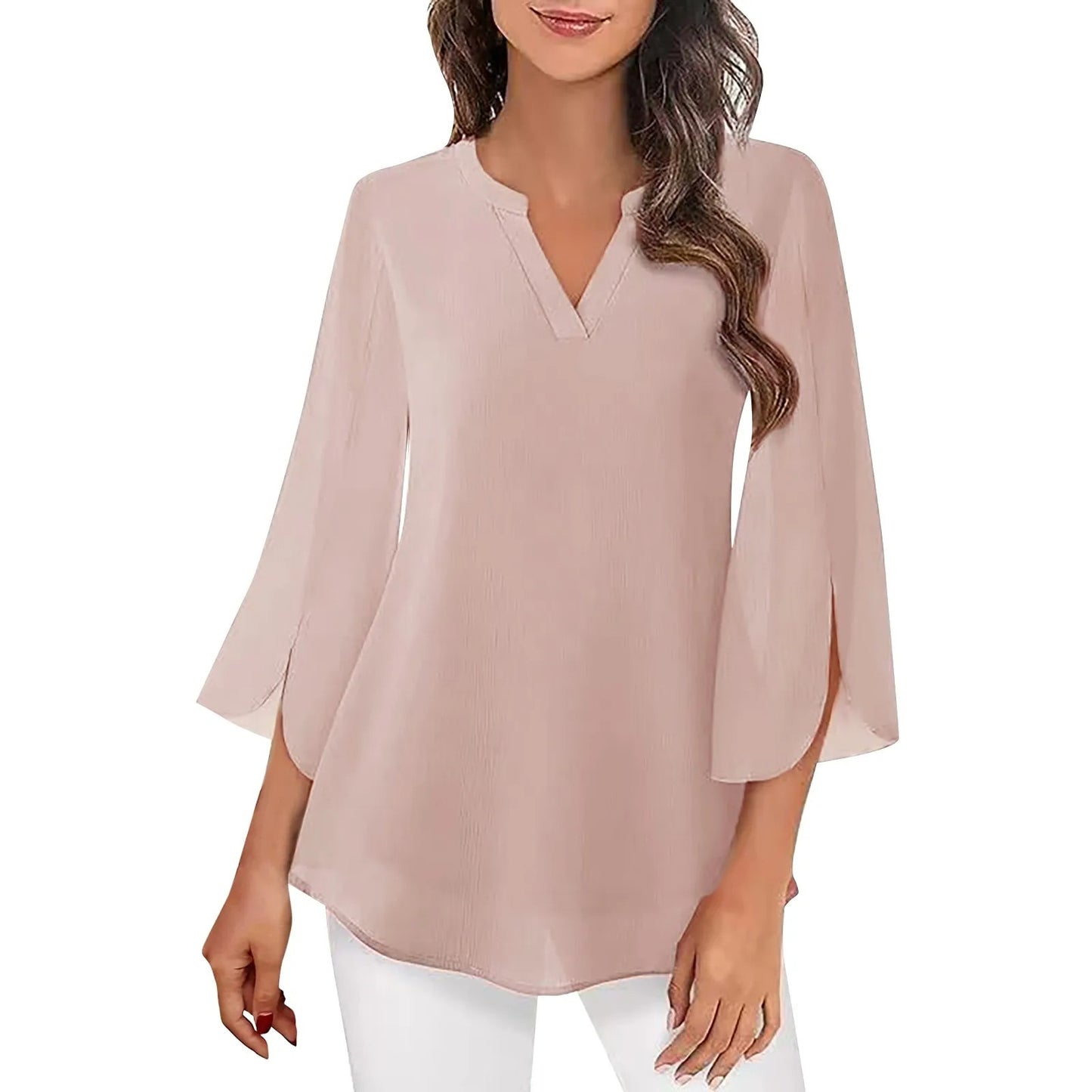 2025 Women's Chiffon Flowy Tunic Blouse